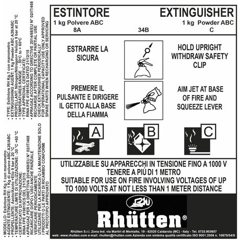 Estintore A Polvere ABC 2 Kg Omologato Rina - Per Nautica E Casa, Certificato EN 3-7 E CE - Foto 5