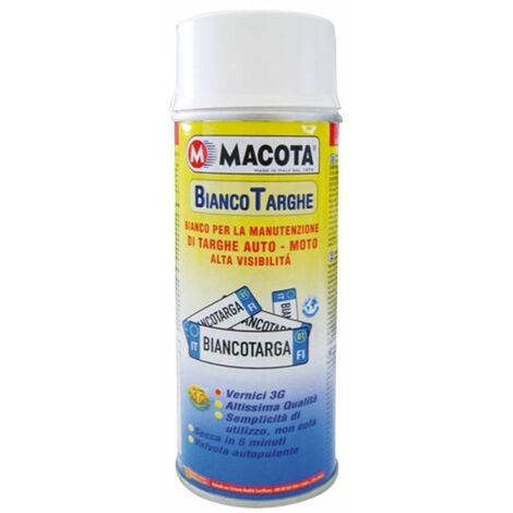 Vernice Spray MACOTA Targhe 400ml Pittura Tuning Targa Auto – Col. BIANCO