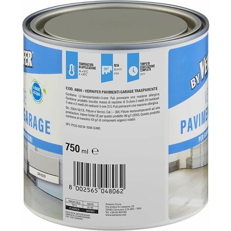Smalto Vernice Pavimento Garage Calcestruzzo carrabile Vernifer 750 ml – TRASPARENTE