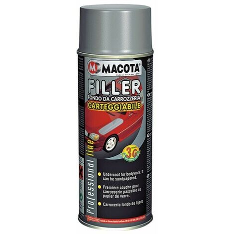 MACOTA Stucco Riempitivo Filler 1K x Carrozzeria Fondo Vernice Aggrappante 400ml – col. GRIGIO SCURO