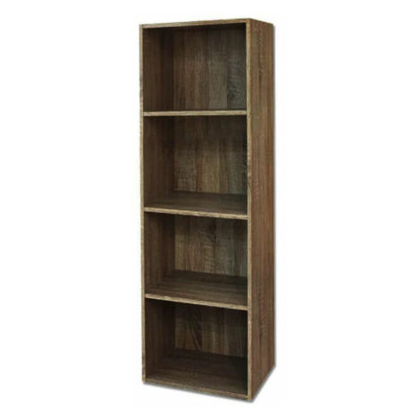 Libreria mensole Scaffale casa ufficio soggiorno Desing Moderno di colore Noce scuro - cm 40x29x132