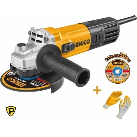 Smerigliatrice angolare 115 mm 750W. INGCO serie industrial + 50 dischi