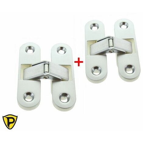 2 Pz Cerniera a Scomparsa universale per bussole e porte Cromo Satinato A0111-51