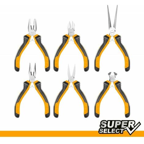 Mini Pinze e Tronchesi di Precisione Professionali INGCO 6 Pz manico ergonomico (1/4)