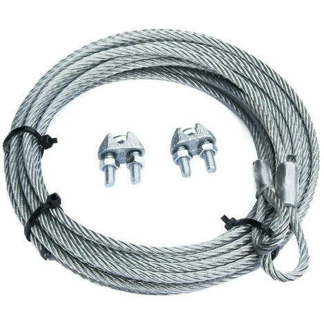 Fune Cavo Corda Acciaio Zincato Con Asole Da 4 Mm A 133 Fili Completa Di Redance 25 M 69707698