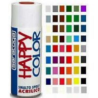 Vernice Spray SARATOGA HAPPY COLOR Acrilica Sovravernicilbile Bomboletta 400 ml – GIALLO CHIARO RAL 1016