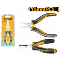 Pinza a becchi piatti Cr-V INGCO manico ergonomico antiscivolo da 115 mm. / 4,5"