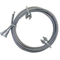 Fune Cavo Corda Acciaio Zincato gancio a T 4 mm a 133 fili completa di redance – lung. 3,5 m