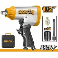 Avvitatore pneumatico ad aria professinale INGCO da 1/2" in valigia + 10 Bussole