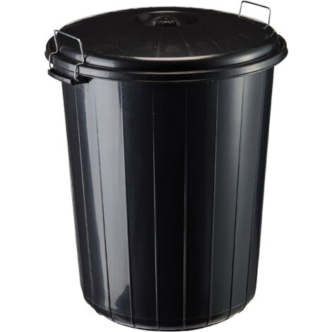 Rossignol – Poubelle d'extérieur 55L en polypropylène recyclé – Couvercle verrouillable – Dimensions 45,5 cm x 51,5 cm – Résistante aux intempéries