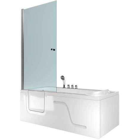 Seniorendusche und Sitzwanne Kombination Wanne mit Tür S17D-TH-R-EC 75x150x194cm