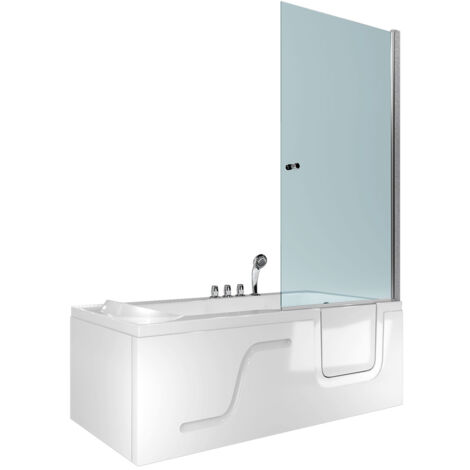 Seniorendusche und Sitzwanne Kombination Wanne mit Tür S17D-TH-L 150x75x194cm (1/5)