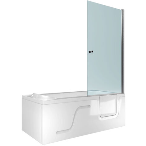Seniorendusche und Sitzwanne Kombination Wanne mit Tür S17D-L 150x75x194cm OHNE 2K Scheiben Versiegelung