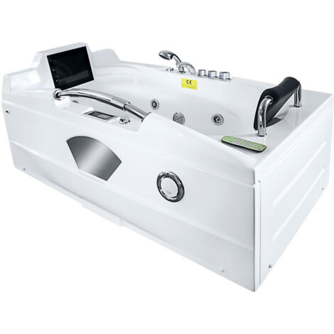 Whirlpool Vollausstattung Pool Badewanne Wanne mit TV T42R-TH 92x171cm passive Schlauchreinigung