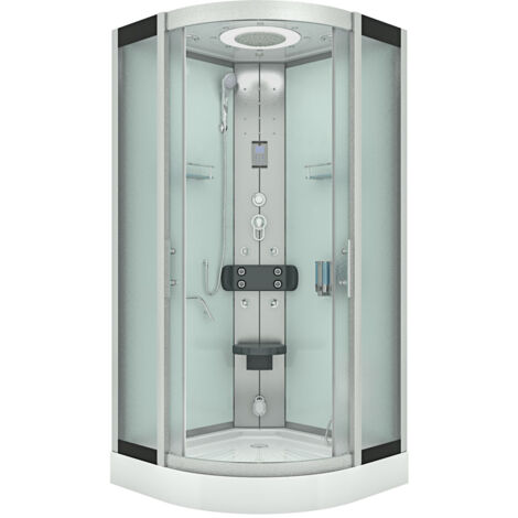 Dampfdusche Duschkabine Sauna Dusche D58-00M2-EC 80x80 cm mit 2K Scheiben Versiegelung (1/5)
