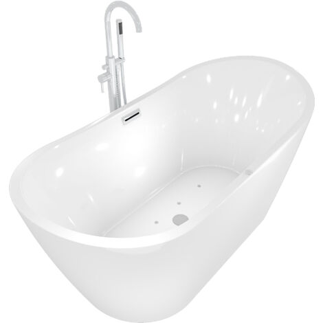 freistehende Badewanne Wanne F13 180x92cm Whirlpool mit Luftmassage mit