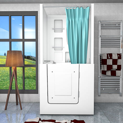 Seniorendusche und Sitzwanne Kombination Wanne mit Tür S02D-B-R 100x78x205cm (1/5)