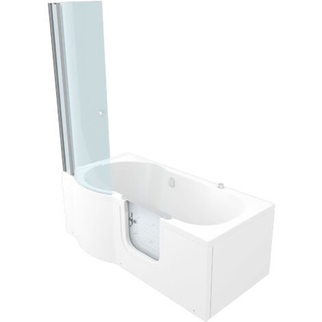 Seniorendusche und Wanne mit Whirlpool S12D-AIR-R Dusche 85x170cm OHNE 2K Scheiben Versiegelung (1/5)
