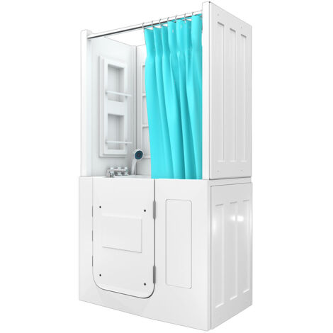 Seniorendusche und Sitzwanne Kombination Wanne mit Tür S08D-TH-A-R 68x110x205cm (1/5)