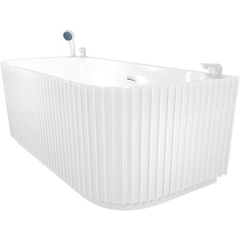 freistehende Badewanne Wanne Acryl F07 170x80cm Armatur wählbar Komfort-Armatur