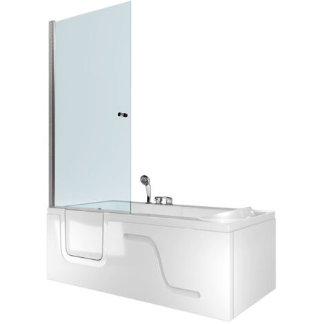Seniorendusche und Sitzwanne Kombination Wanne mit Tür S17D-EH-R 75x150x194cm