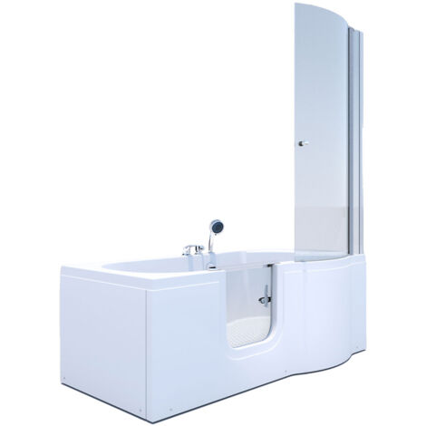 Seniorendusche und Badewanne mit Tür S12D-L Dusche 170x85cm