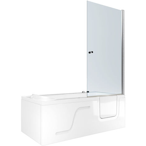 Seniorendusche Kombi Duschkabine Whirlpool Seniorenwanne mit Tür S17D-WP-L 150x75x194 cm OHNE 2K Scheiben Versiegelung