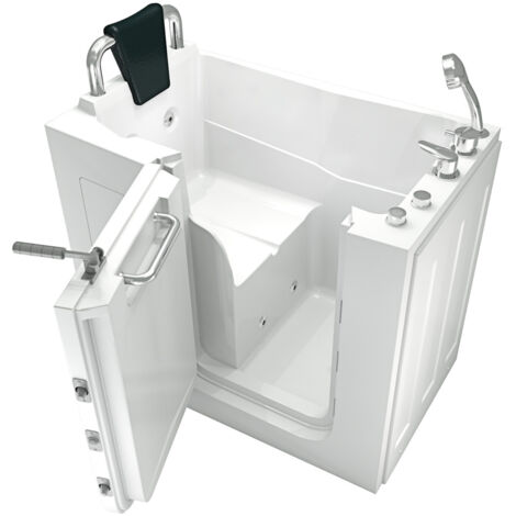 Sitzwanne Whirlpool Badewanne mit Tür S08WP-B-L 110x68cm