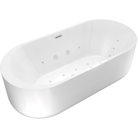 freistehende Badewanne Wanne F26 170x80cm Whirlpool Luft & Wasser