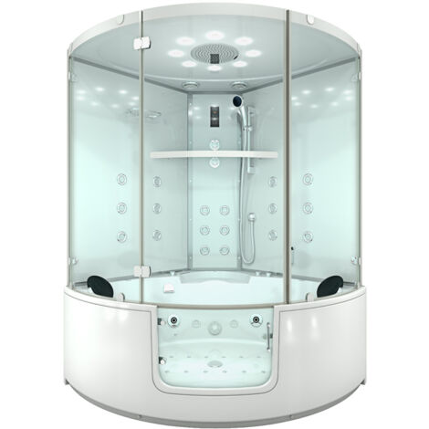 Dampfdusche Whirlpool Dusche Duschkabine K60-WS-EH-SC 140x140cm aktive Schlauch-Reinigung