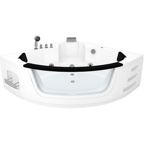 Whirlpool Pool Badewanne Eckwanne Wanne W05R 140x140cm mit Radio und Farblicht