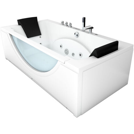 Whirlpool Pool Badewanne Eckwanne Wanne W81H-A-SC 90x180cm aktive Schlauch-Reinigung (1/5)