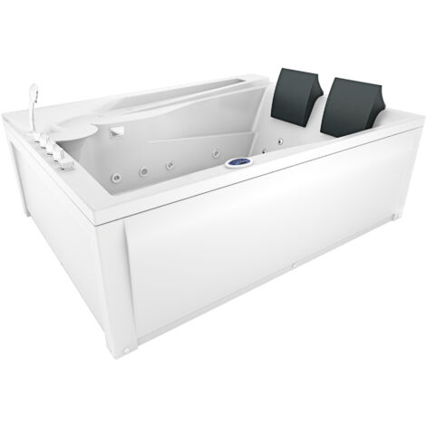 Whirlpool Pool Badewanne Eckwanne Wanne W12HZ-C-SC 180x135cm Ringzirkulation, aktive Schlauch-Reinigung
