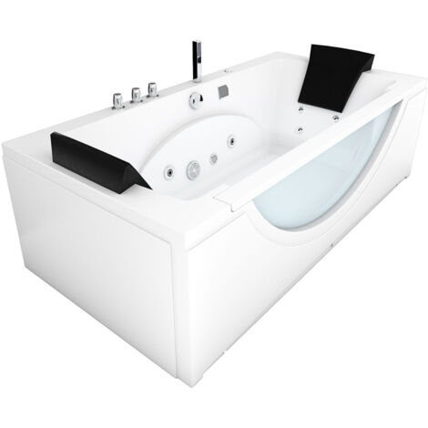 Whirlpool Pool Badewanne Eckwanne Wanne W81-C 180x90cm mit Farblichtherapie