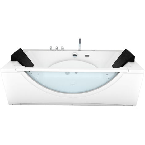 Whirlpool Pool Badewanne Wanne W81-B-SC 180x90cm mit Farblicht, aktive Schlauch-Reinigung