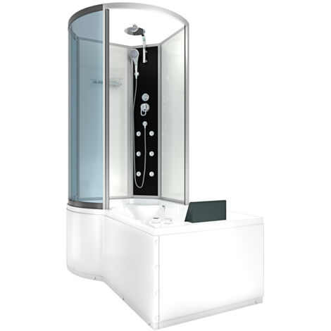 Whirlpool Wanne Duschtempel Dusche Duschkabine K50-R00-WP-EC 100x170 cm mit 2K Scheiben Versiegelung