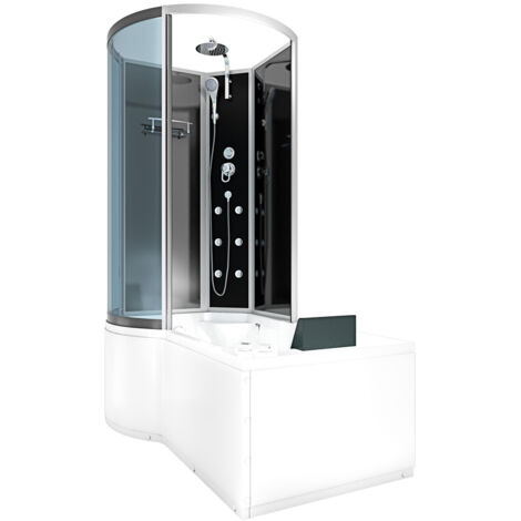 Whirlpool Wanne Duschtempel Dusche Duschkabine K50-R30-WP 100x170 cm ohne 2K Scheiben Versiegelung (1/5)