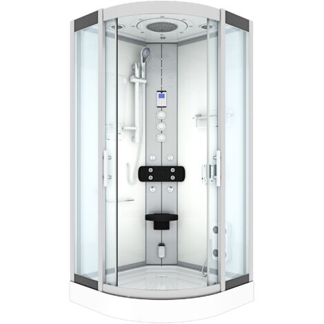 Dampfdusche Duschtempel Sauna Dusche Duschkabine D46-00T3-EC 80x80 cm mit 2K Scheiben Versiegelung (1/5)