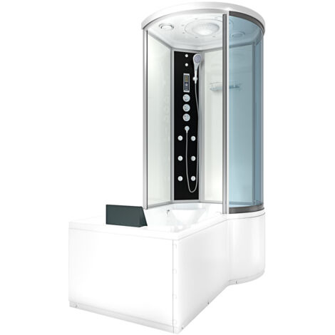 Kombination Badewanne Dusche K55-L03 Duschtempel 170x100 cm