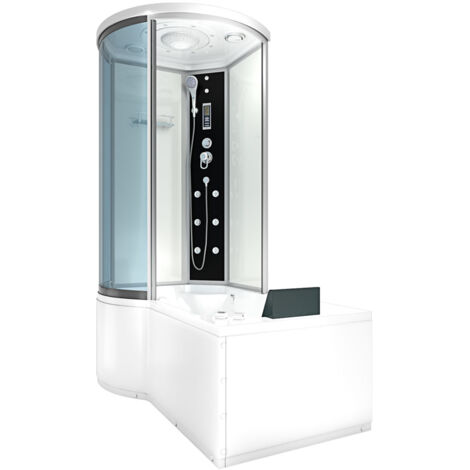 Whirlpool Wanne Duschtempel Dusche Duschkabine K55-R01-WP 100x170 cm ohne 2K Scheiben Versiegelung