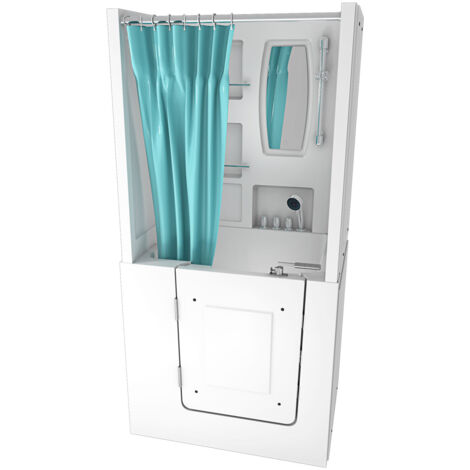 Seniorendusche und Sitzwanne Kombination Wanne mit Tür S02D-TH-B-L 100x78x205cm (1/5)