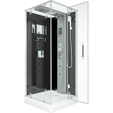 Dampfdusche Duschtempel Sauna Dusche Duschkabine D38-03R2 80x80 cm ohne 2K Scheiben Versiegelung (1/5)