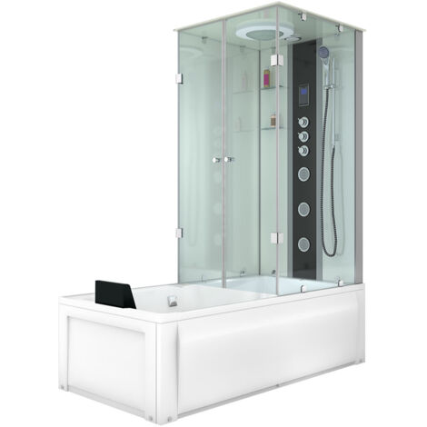 Whirlpool Wanne Duschtempel Dusche Duschkabine K05-L03-WP 180x90 cm ohne 2K Scheiben Versiegelung (1/5)
