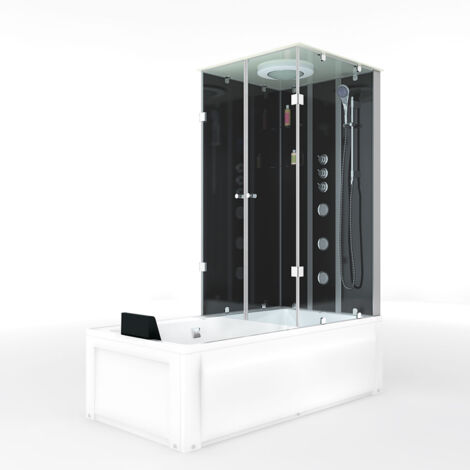 Whirlpool Wanne Duschtempel Dusche Duschkabine K05-L32-EC 180x90 cm mit 2K Scheiben Versiegelung (1/5)