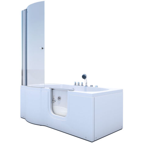 Seniorendusche und Wanne mit Whirlpool S12D-TH-WP-R-EC Dusche 85x170cm