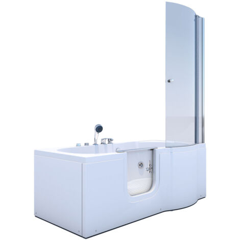Seniorendusche und Wanne mit Whirlpool S12D-EH-WP-L-EC Dusche 170x85cm