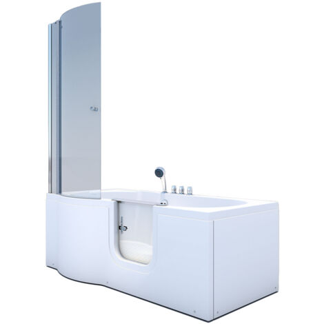 Seniorendusche und Badewanne mit Tür S12D-TH-R Dusche 85x170cm