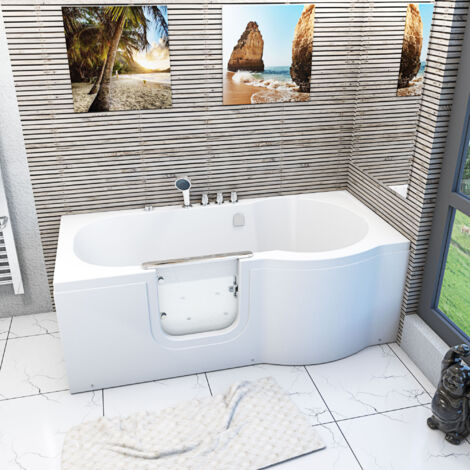 Seniorenwanne mit Tür Whirlpool S12-TH-AIR-L Badewanne 170x85cm