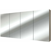 AcquaVapore Spiegelschrank, Badspiegel, Badezimmer Spiegel City 160cm braun Eich JA mit 1x 5W LED / 1x Energiebox