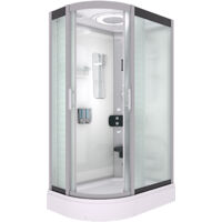 Duschkabine Komplettdusche Fertigdusche Dusche D60-70M0L-EC 120x80 cm mit 2K Scheiben Versiegelung